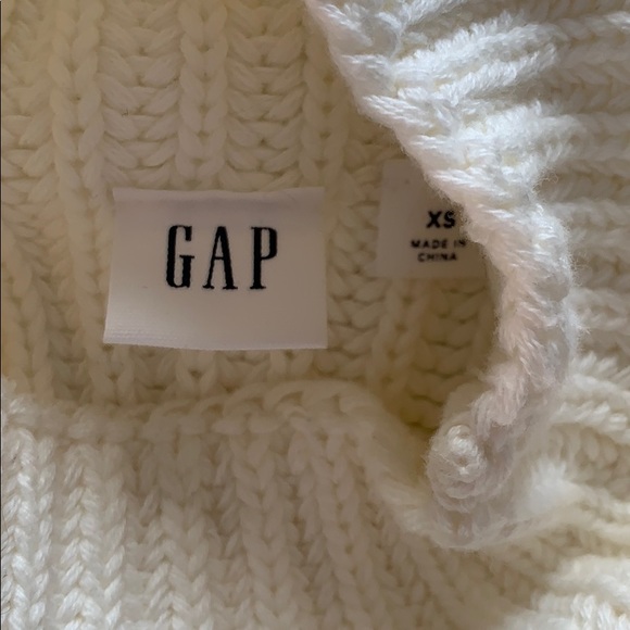 Gap off-white ribbed cotton mock neck sweater - Picture 9 of 10